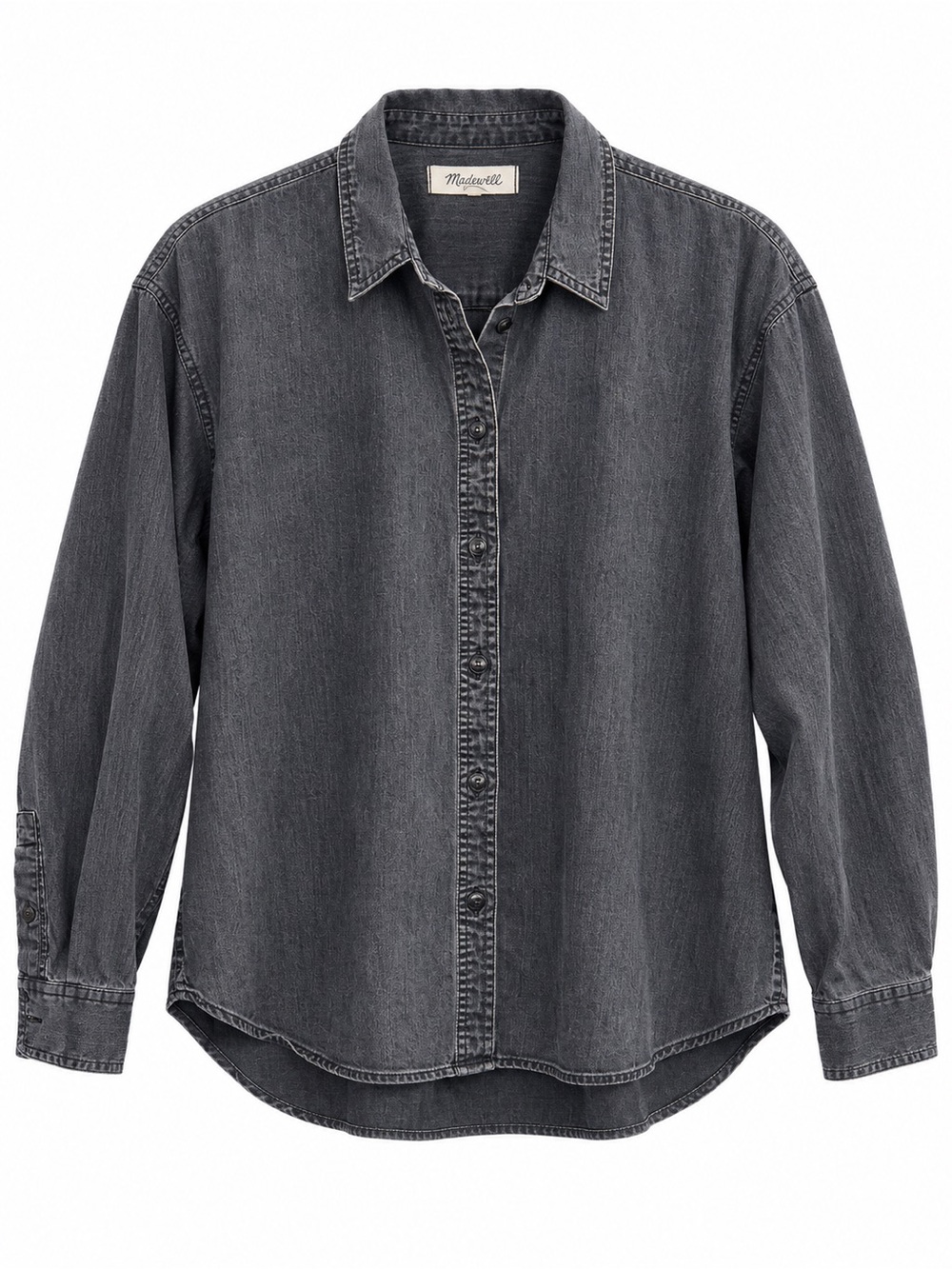 Madewell Faded Black Denim Button Down Shirt Size XL Cotton J8522